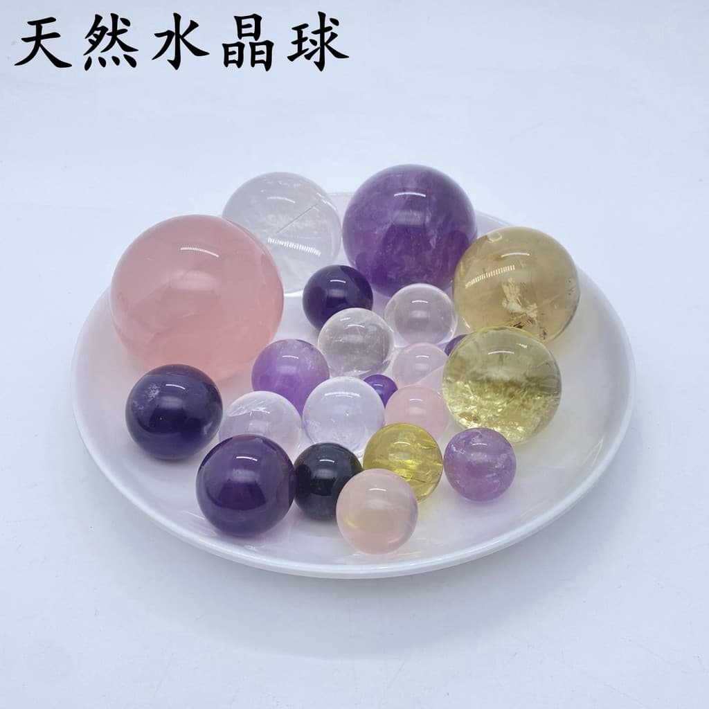 Bola de citrino branca Natural, bola de ametista, bola de Wafer rosa, ornamentos decorativos, presentes