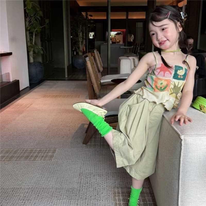 [Crianças Must-Have] Meninas 2026 terno verão novo estilo estilo coreano moda camisola roupas infantis colete terno de d