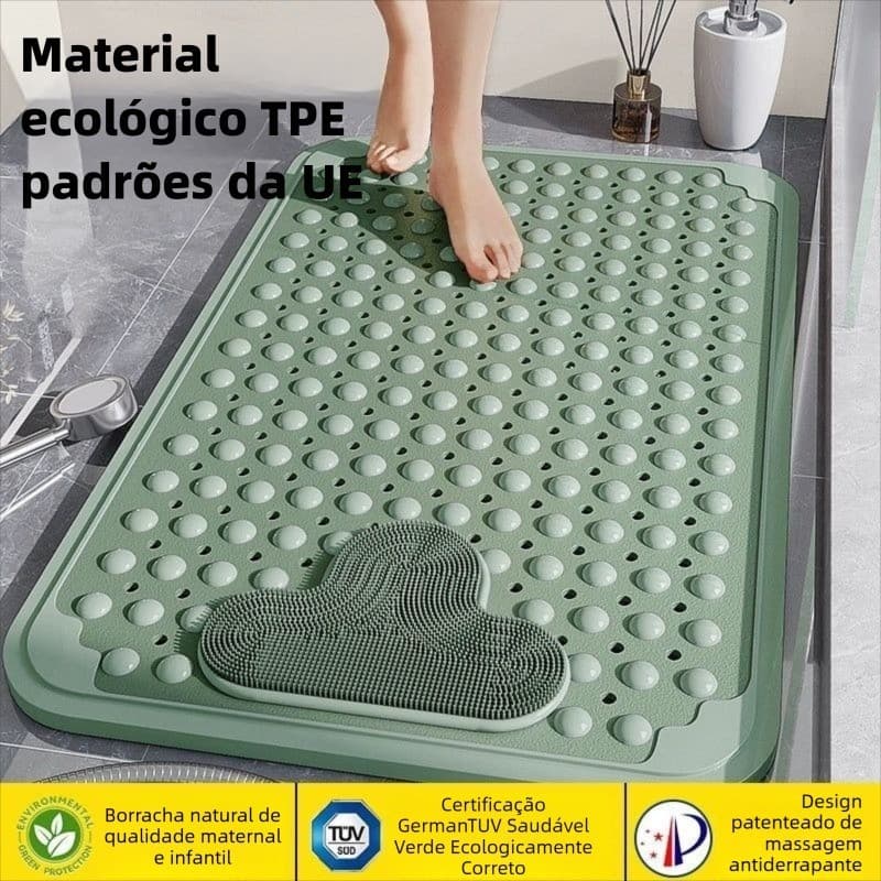 Tapete para Box de Banheiro - Antiderrapante com Ventosas - 40x70cm - Espesso e com Superfície Massageante
