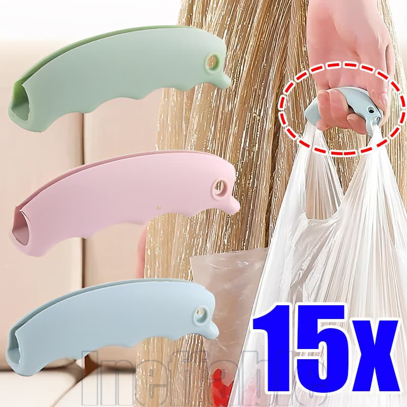 Alça De Bolsa Portátil De Silicone De 15 Unidades-Transporte-Transportador Sacola De Compras-Aperto De Elevador Para Eco