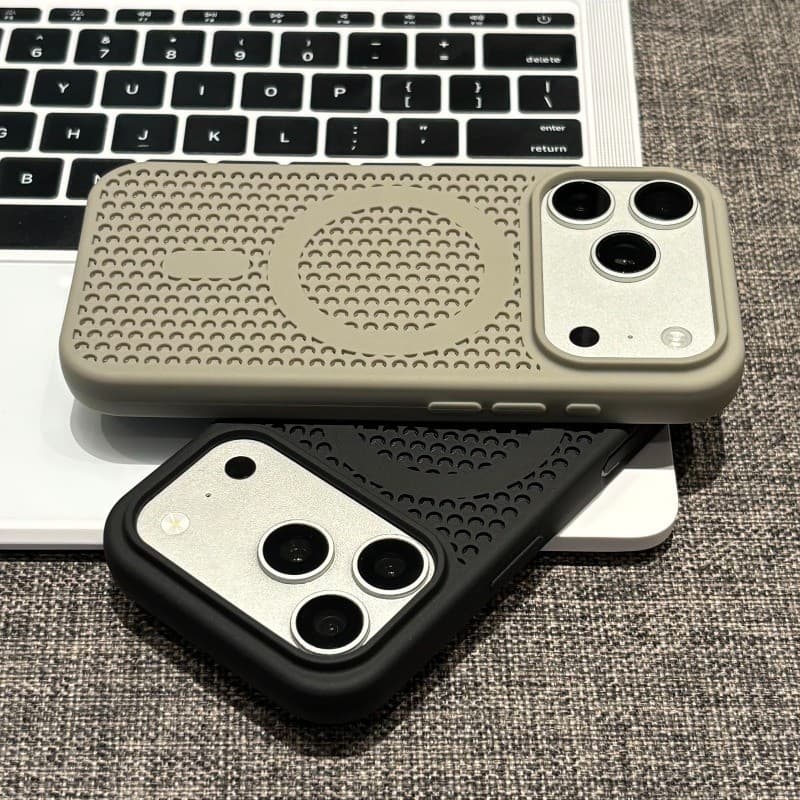 Malha Favo De Mel Dissipação De Calor Silicone Magnetismo Caso De Telefone Para iPhone 11 12 13 14 15 16 17 18 Pro Max C
