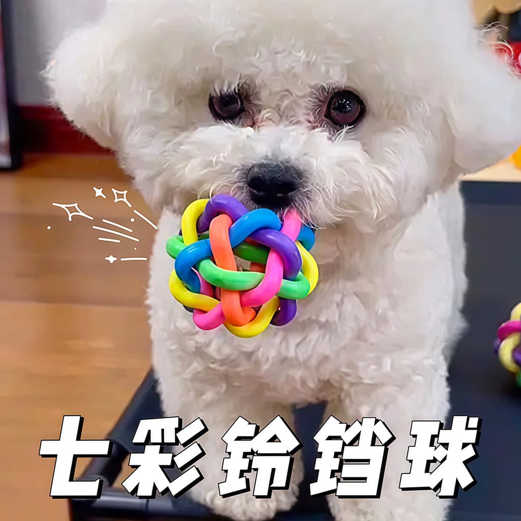Cão gato sino cão bola brinquedo Pet Teddy filhote de cachorro pequena bola Molar resistente à mordida provocando gato b