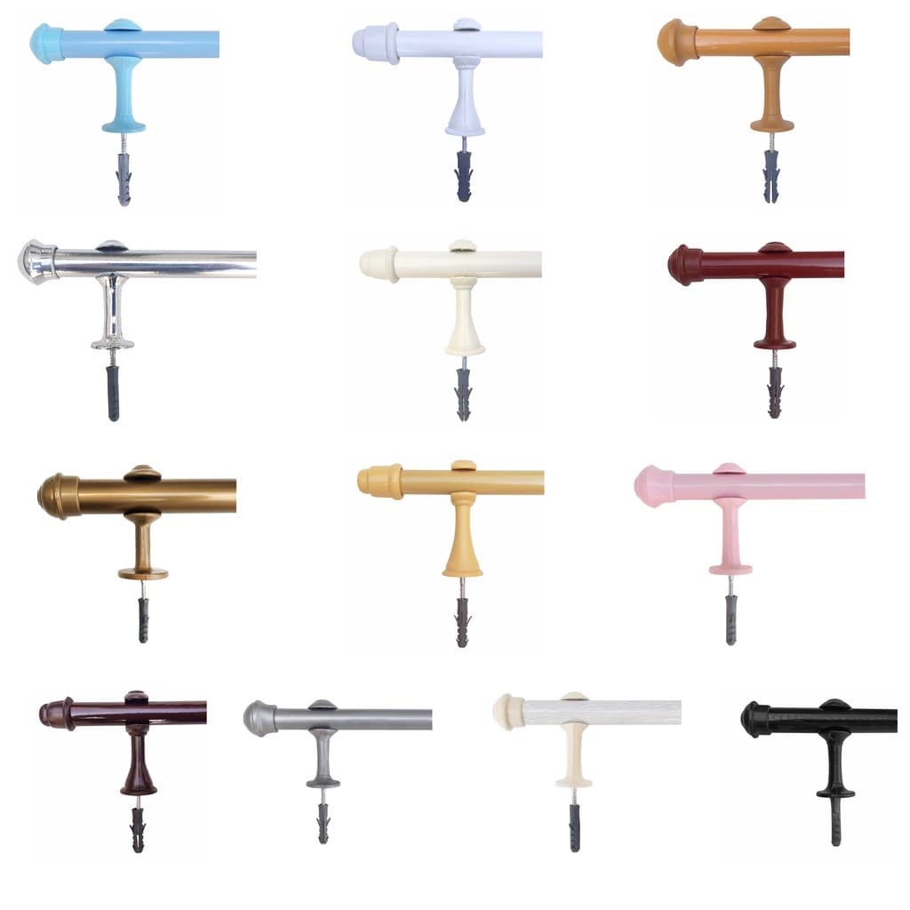 Kit Varão Simples Para Cortina 2,50 Metros 19mm Cores Diversas