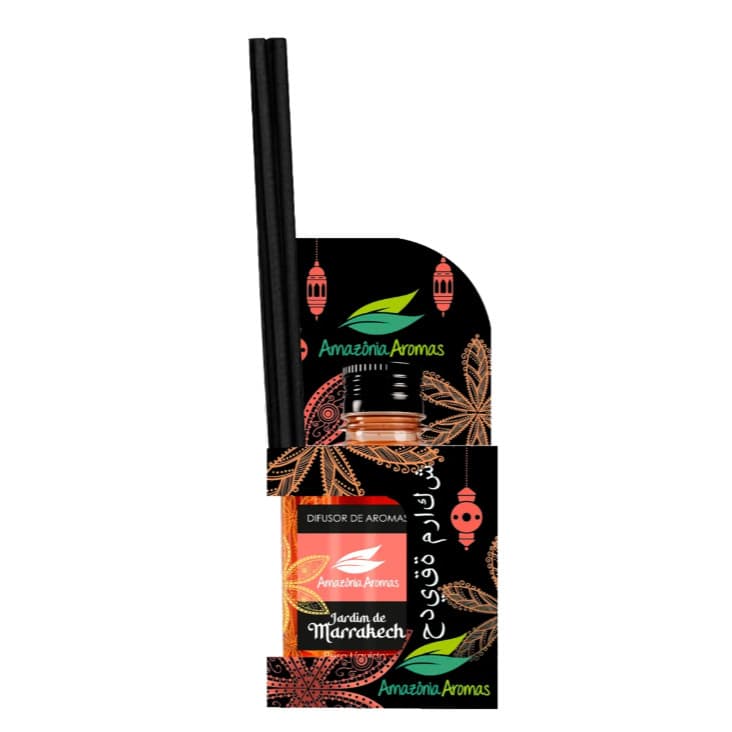 Difusor de Aromas Jardim de Marrakech Amazônia Aromas 270ml com Varetas – Fragrância Sofisticada