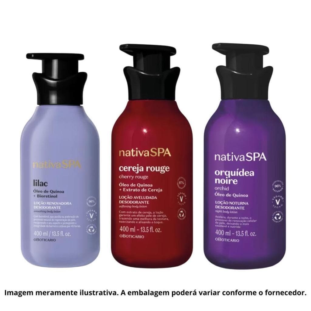 Nativa Spa 400ml – Trio de Cremes para Hidratação e Toque Aveludado