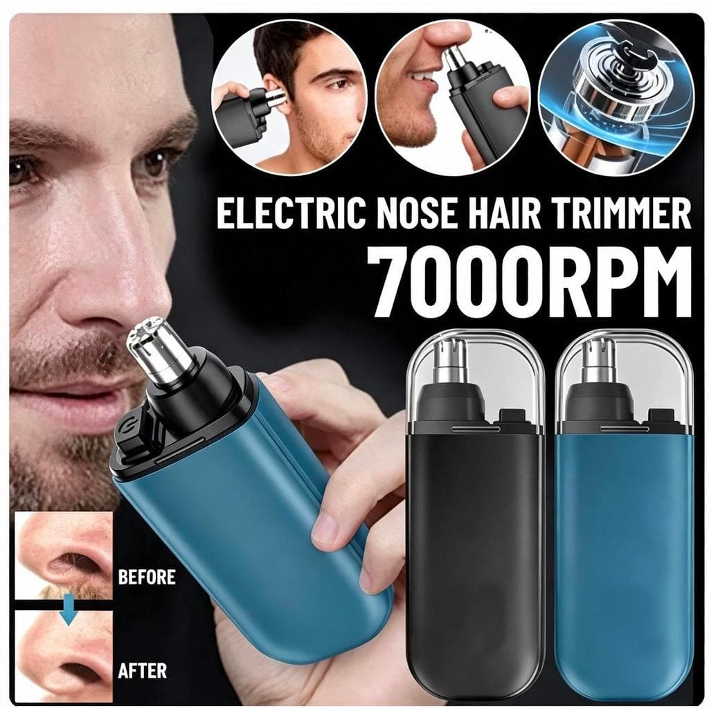 Aparador Removedor de Pelos De Nariz Portátil Elétricos 7000RPM Barbeador Máquina Cortar Cabelo Sobrancelha Kit Limpeza