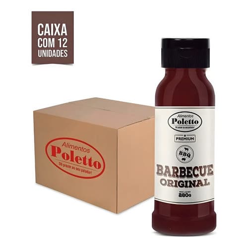 Caixa Kit 12 Barbecue Molho Original Bbq Poletto - 280g