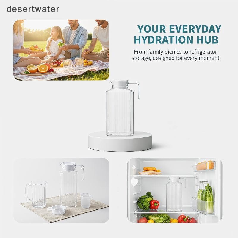 Jarra De Suco De Água Dwbr , Garrafa Transparente De Plástico Para Armazenar Sucos Frescos E Bebidas Cozinha , Geladeira