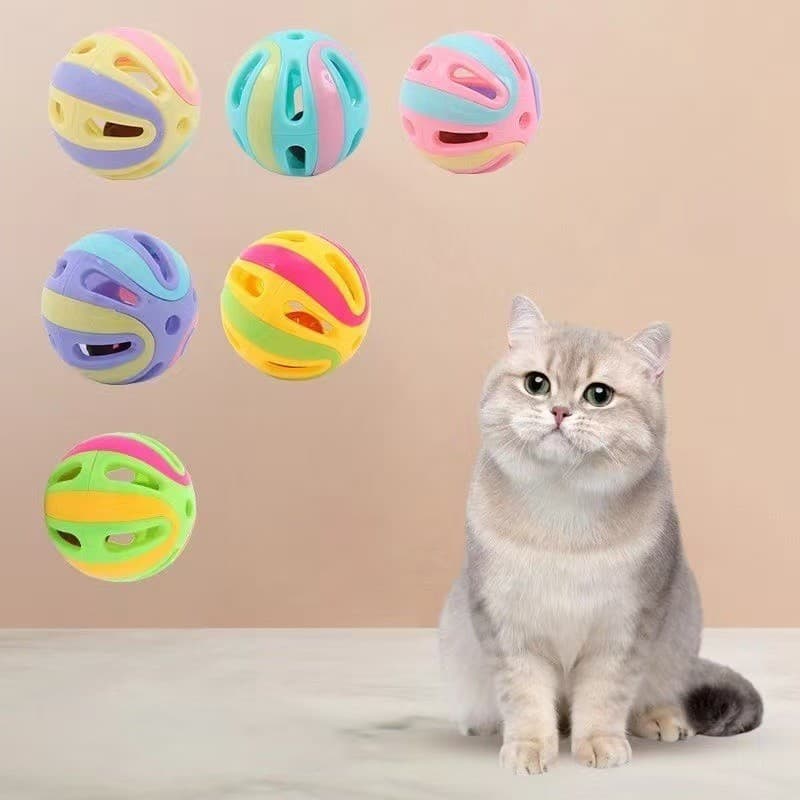 Brinquedo para Gatos Bola com Sino Colorido Interativo Pet Filhote Som Cor Aleatória D242