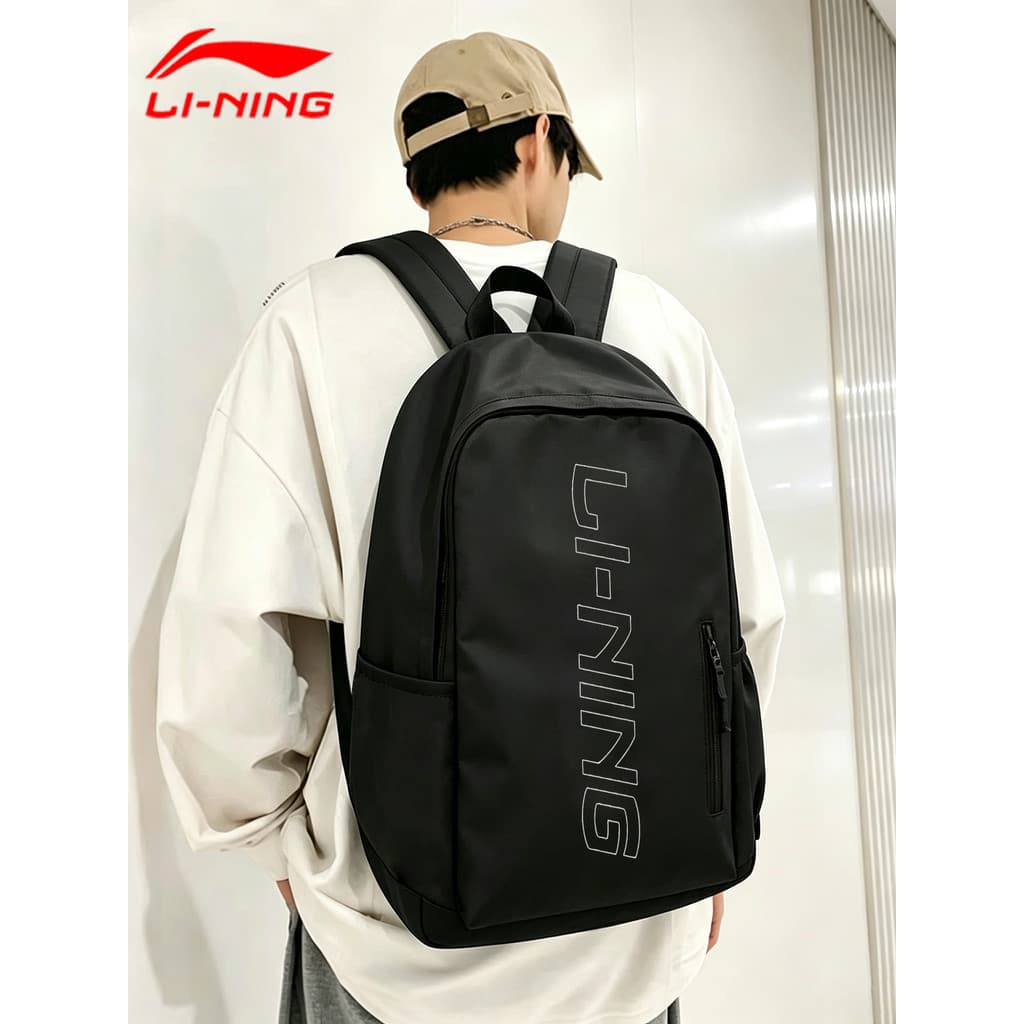 Li Ning Mochila Masculina Estudante do Ensino Médio Grande Capacidade Estudante Mochila Estilo Masculino Descompressão R