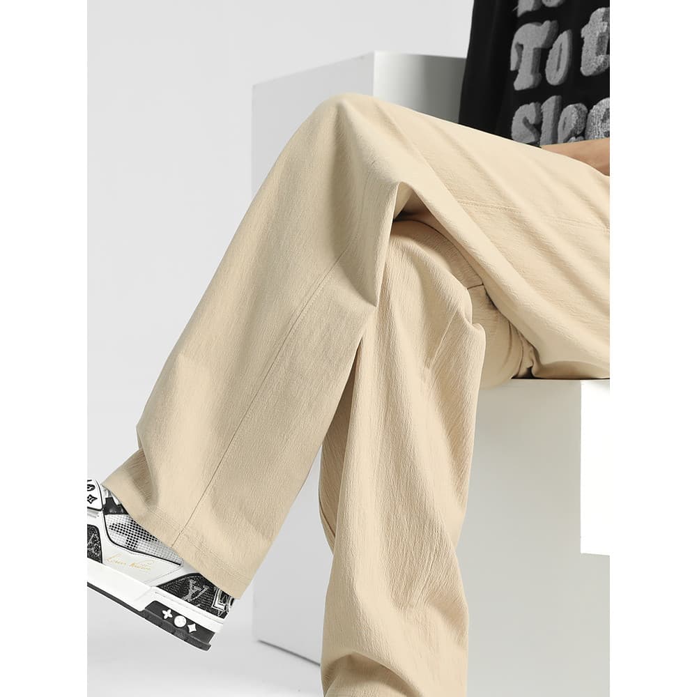 Calças cáqui masculinas verão linho fino calças masculinas algodão linho calças retas puro algodão calças esportivas mas