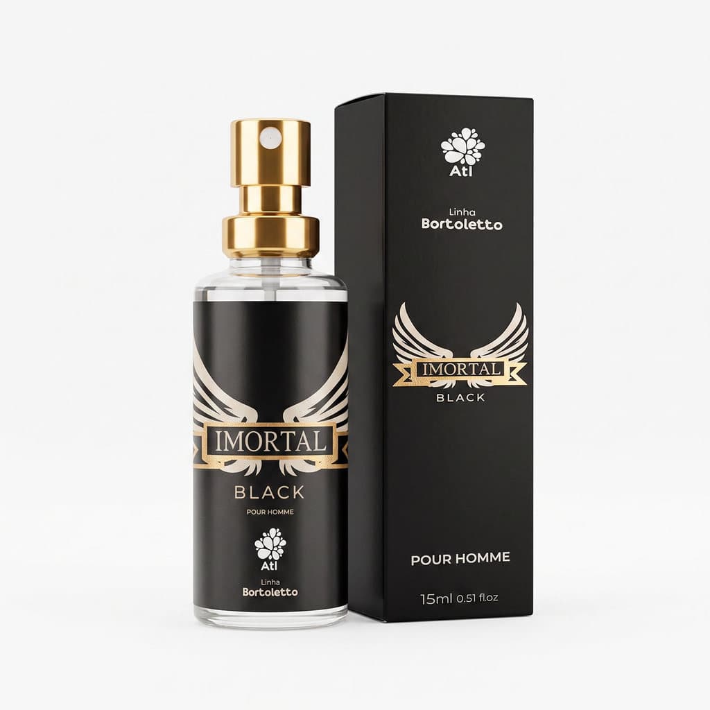 Perfume Masculino Imortal Black 15m Alta Fixação Amadeirado
