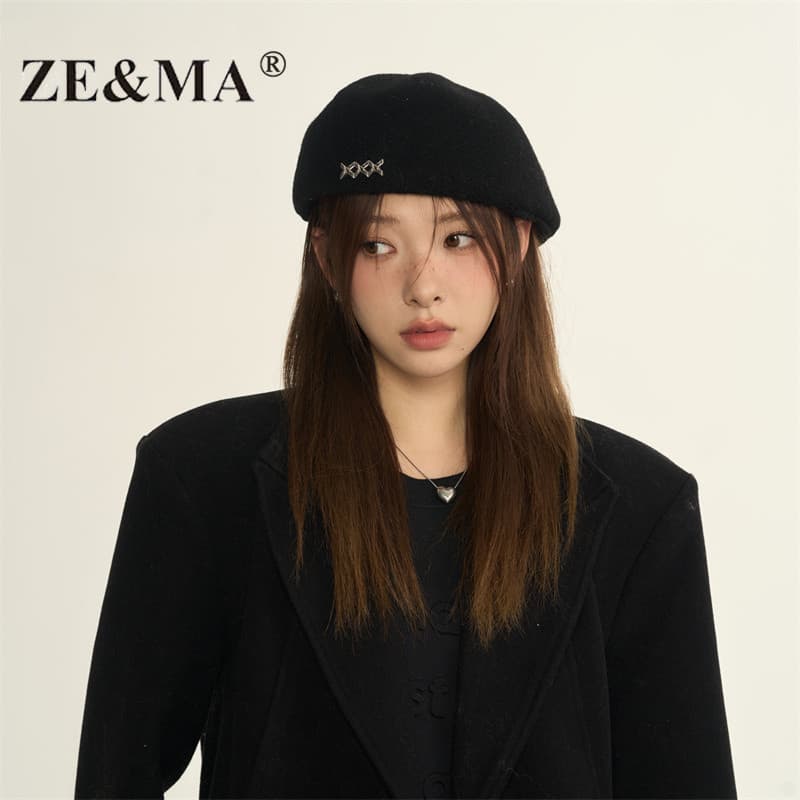 ZE & MA boina feminina 2026 novo estilo chapéu feminino frente chapéu estilo inverno inverno pintor chapéu primavera out