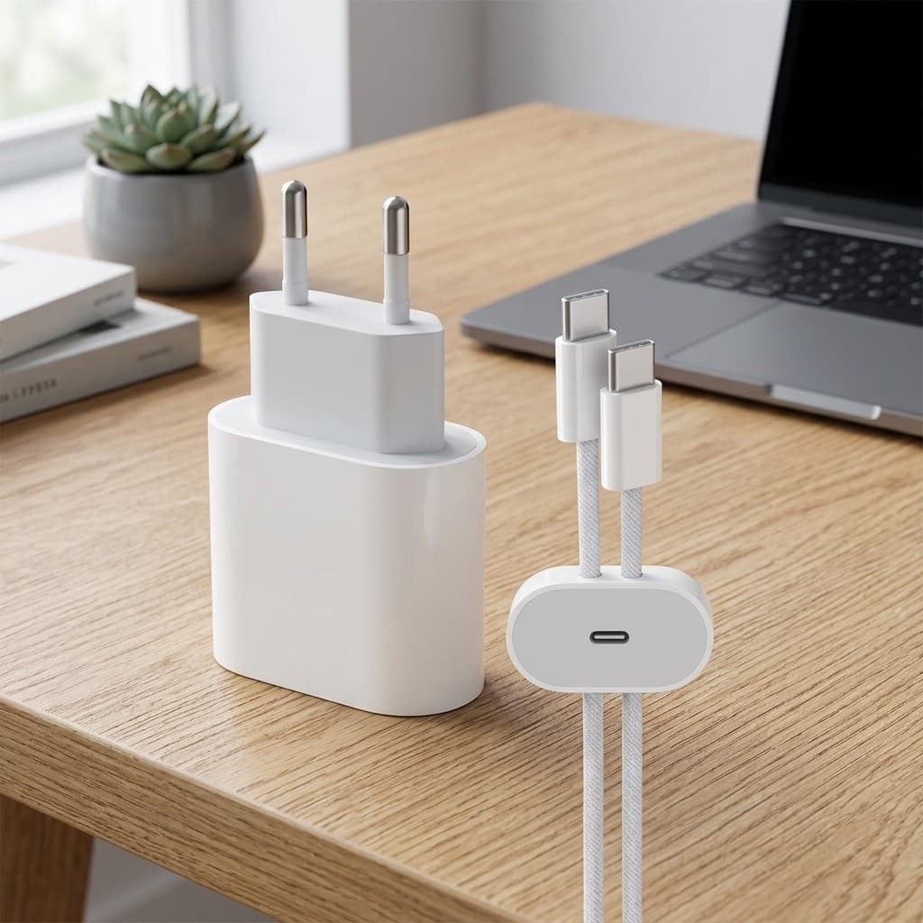 Carregador Tipo C 35W Fonte USB C Rápida Bivolt com Cabo Tipo-C para Tipo-C 1m