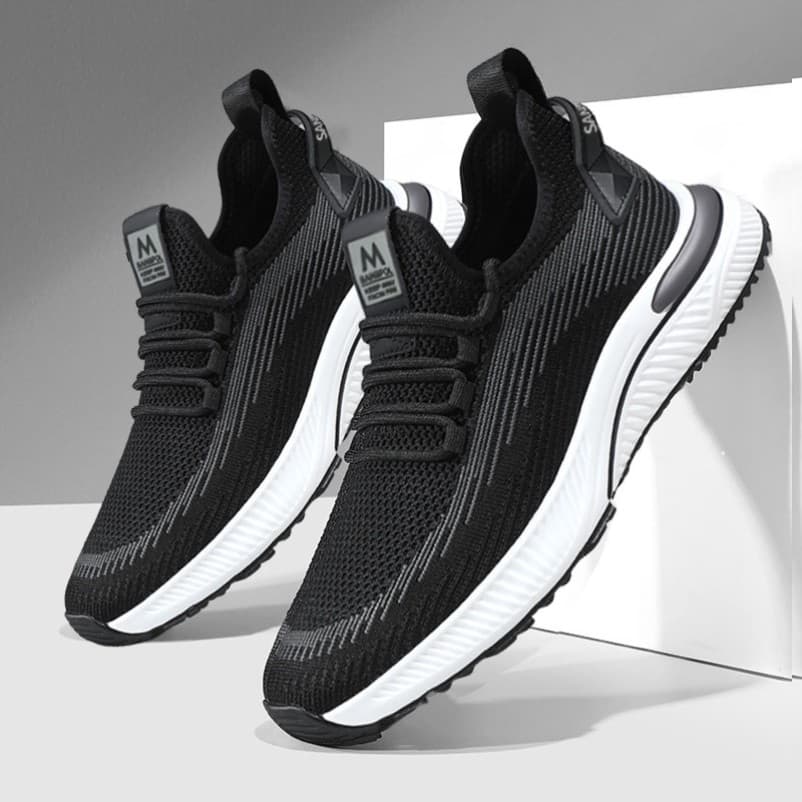 Sapatos masculinos 2026 primavera outono voando tecido malha respirável esportes diários sapatos casuais superfície maci