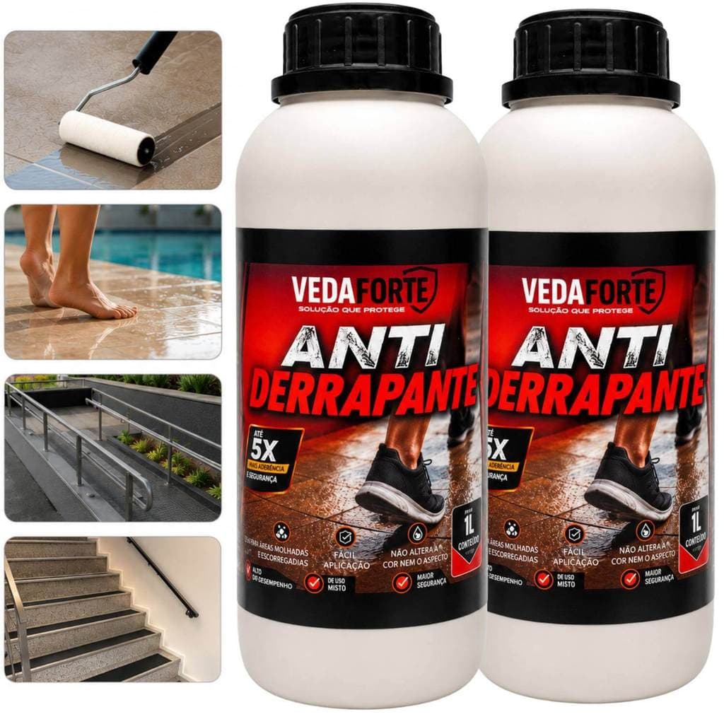 Kit 2 Antiderrapantes Para Pisos Veda Forte 1 Litro