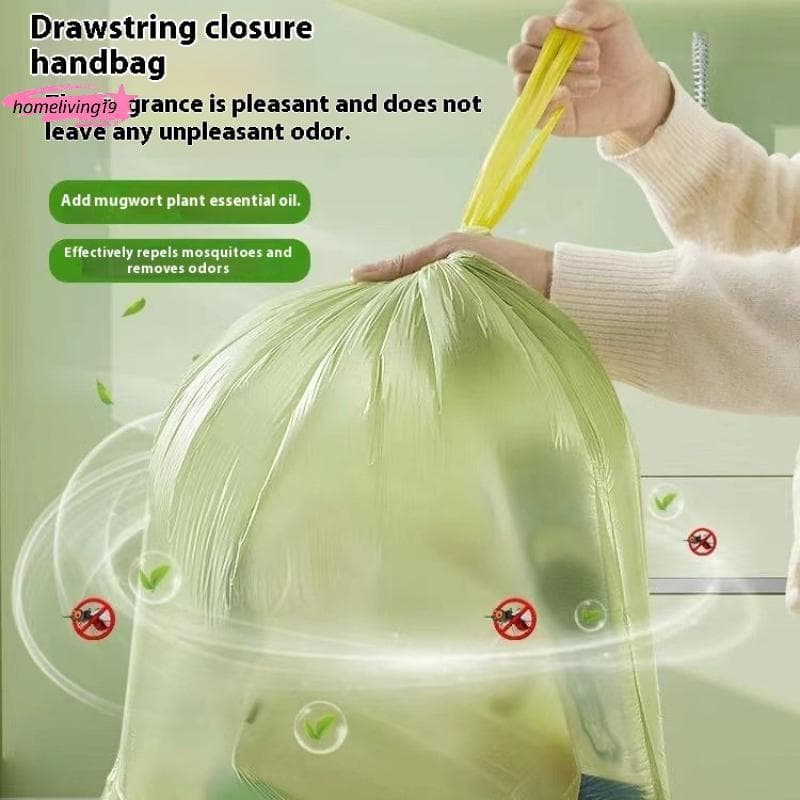 HOM Saco De Lixo Com Cordão Sem Rasgo , Cozinha , Banheiro , Armazenamento , Limpeza , Artemísia , Anti-mosquito E odor