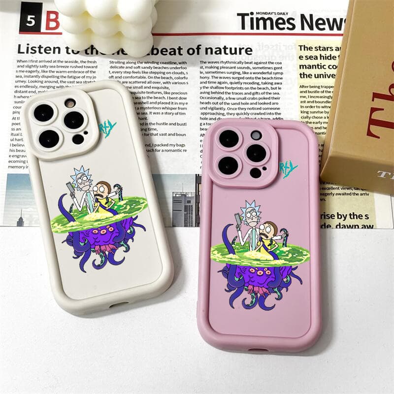 Capinha de celular anti impacto de Rick e Morty em Anime engraçado para iPhone 11 12 13 16 17 15 14 pro max 15 Plus capa