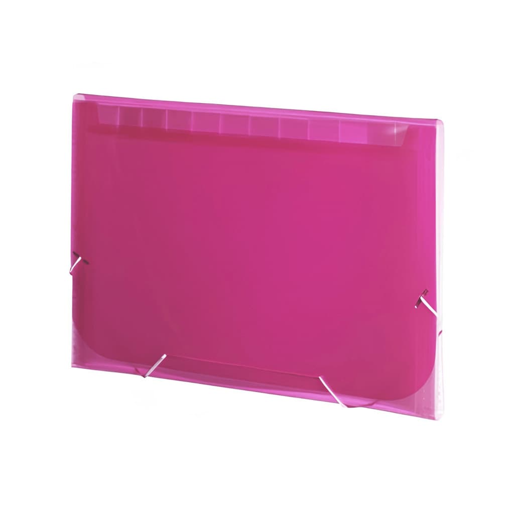 Pasta Sanfonada Pop A4 12 Divisórias - Plascony - ROSA