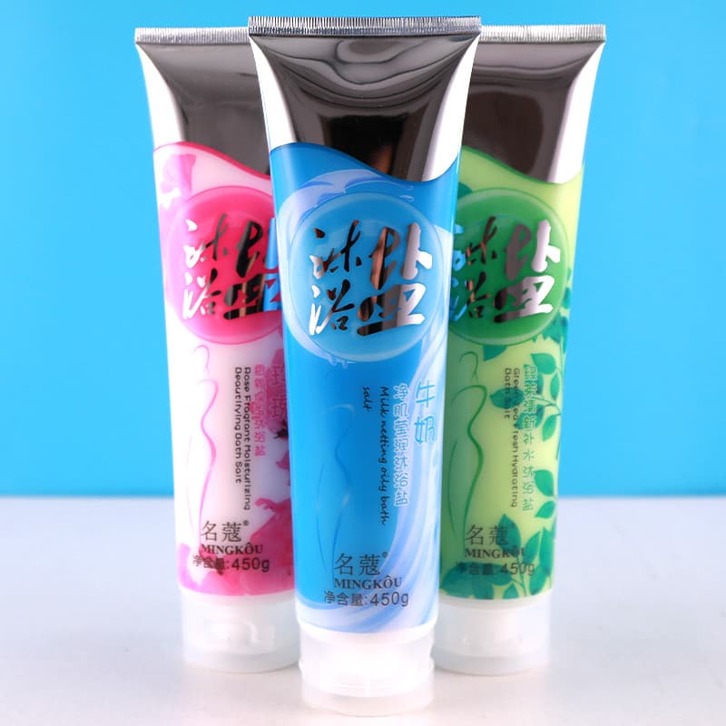 [Compre 2 e ganhe 1 grátis] Mingkou Chá Verde Leite de Rosa Sal de Banho Esfoliante de Corpo Inteiro Esterilização Esfol