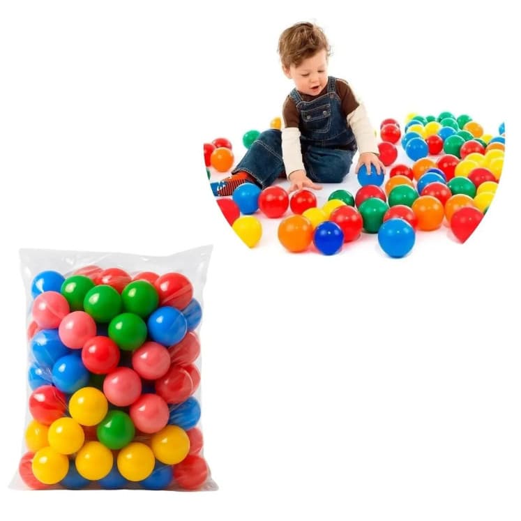 Kit Bolinhas de Piscina Coloridas Infantil com 100 Unidades