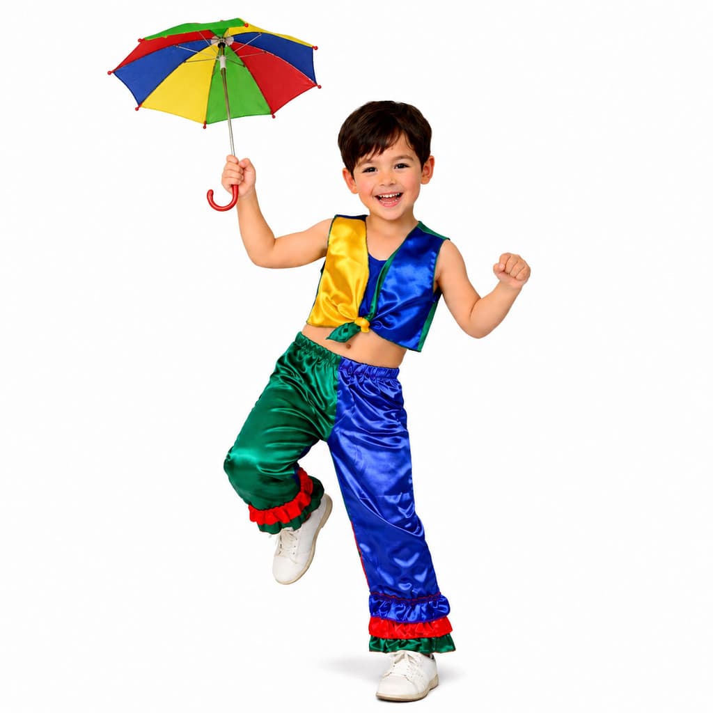 Fantasia Frevo Infantil Masculino Completa Carnaval Roupa Festa Típica Regional Pernambuco Folclore Estados Brasileiros