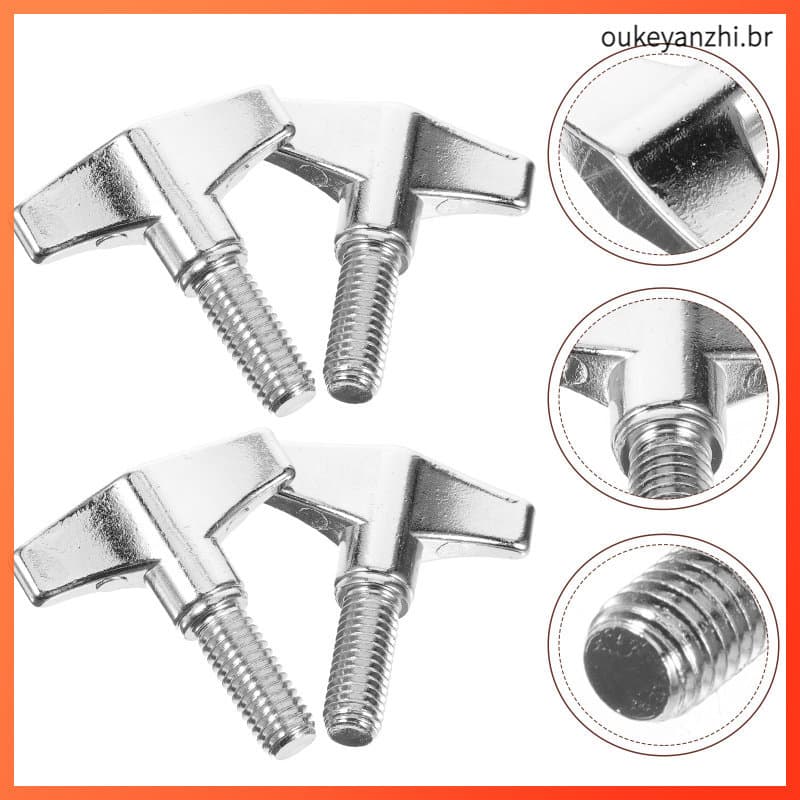 💍 4Peças Acessório Para Instrumento De Percussão Em Metal Prata Para Reparo