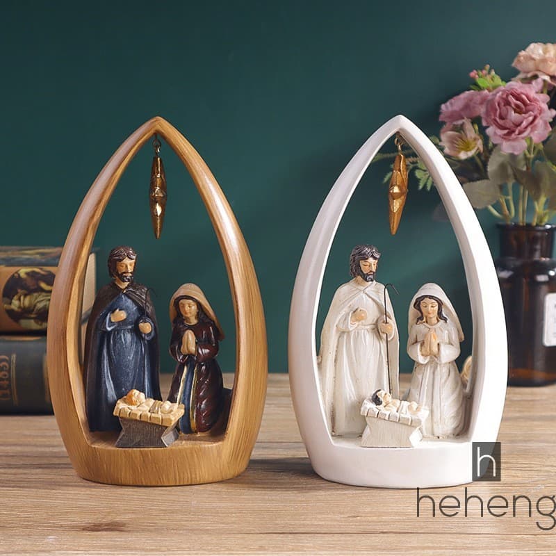 Ornamento De Resina Infantil De Cristo-Decoração De Janela De Mesa Para Casa De Natal