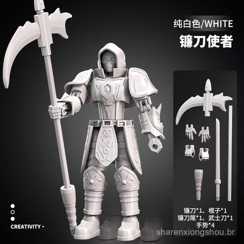 Nova figura de ação em forma de caveira com articulações totalmente móveis, modelo de montagem, brinquedo antiestresse D