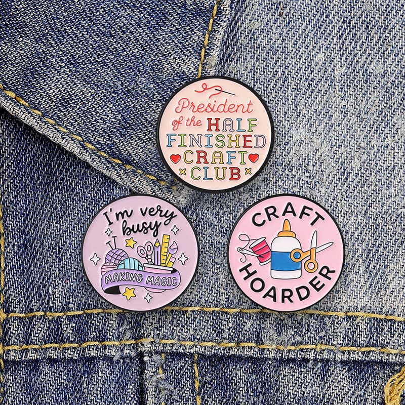Artesanato Hobby Tema Esmalte Pino Colorido Ferramenta De Costura Mochila Emblema Para Jaqueta Roupas Saco Decoração