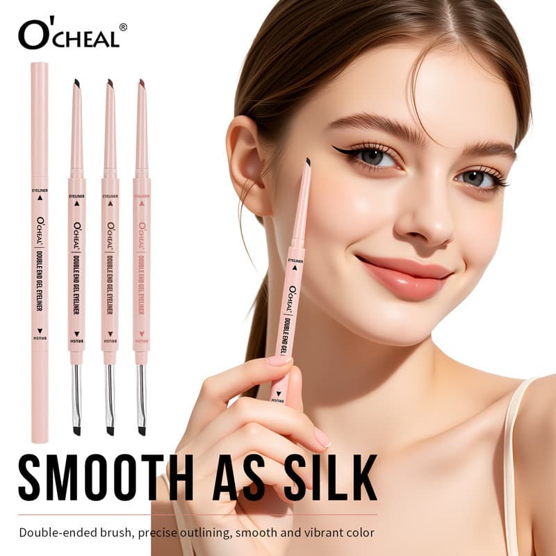 Caneta de Gel delineadora de ponta dupla, à prova d'água, Anti-manchas, longa duração, sem tirar, maquiagem, renderizaçã