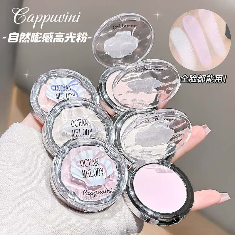 Cappuvini pó Natural de alto brilho delicado contorno tridimensional depressão Facial brilho expansão Blush CP3779.6