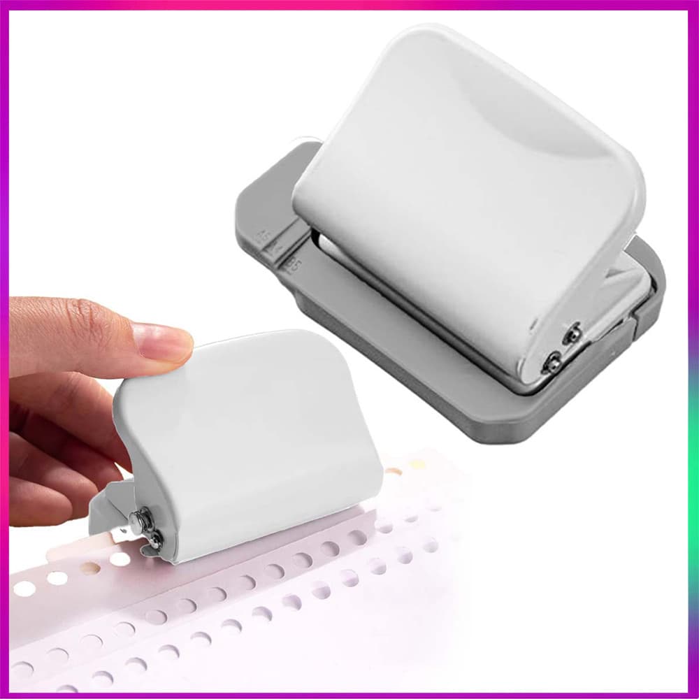 6 furos Furador de papel ferramenta manual prática confiável para encadernação de manuais de folha solta A4 A5 B5 Branco