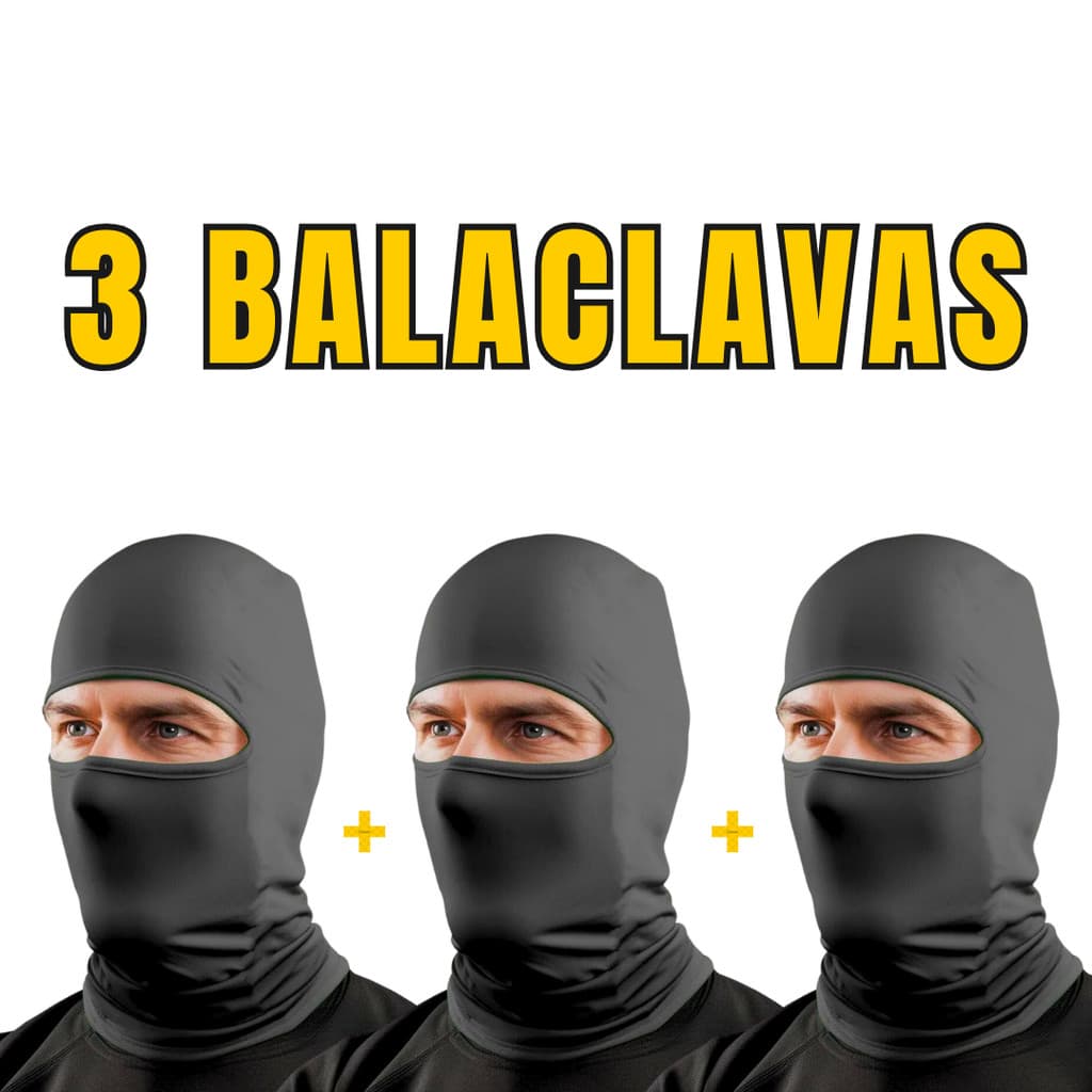 Kit 3 Touca Ninja Balaclava Toca Proteção Solar Térmica Motoqueiro Motoboy Touca unissex