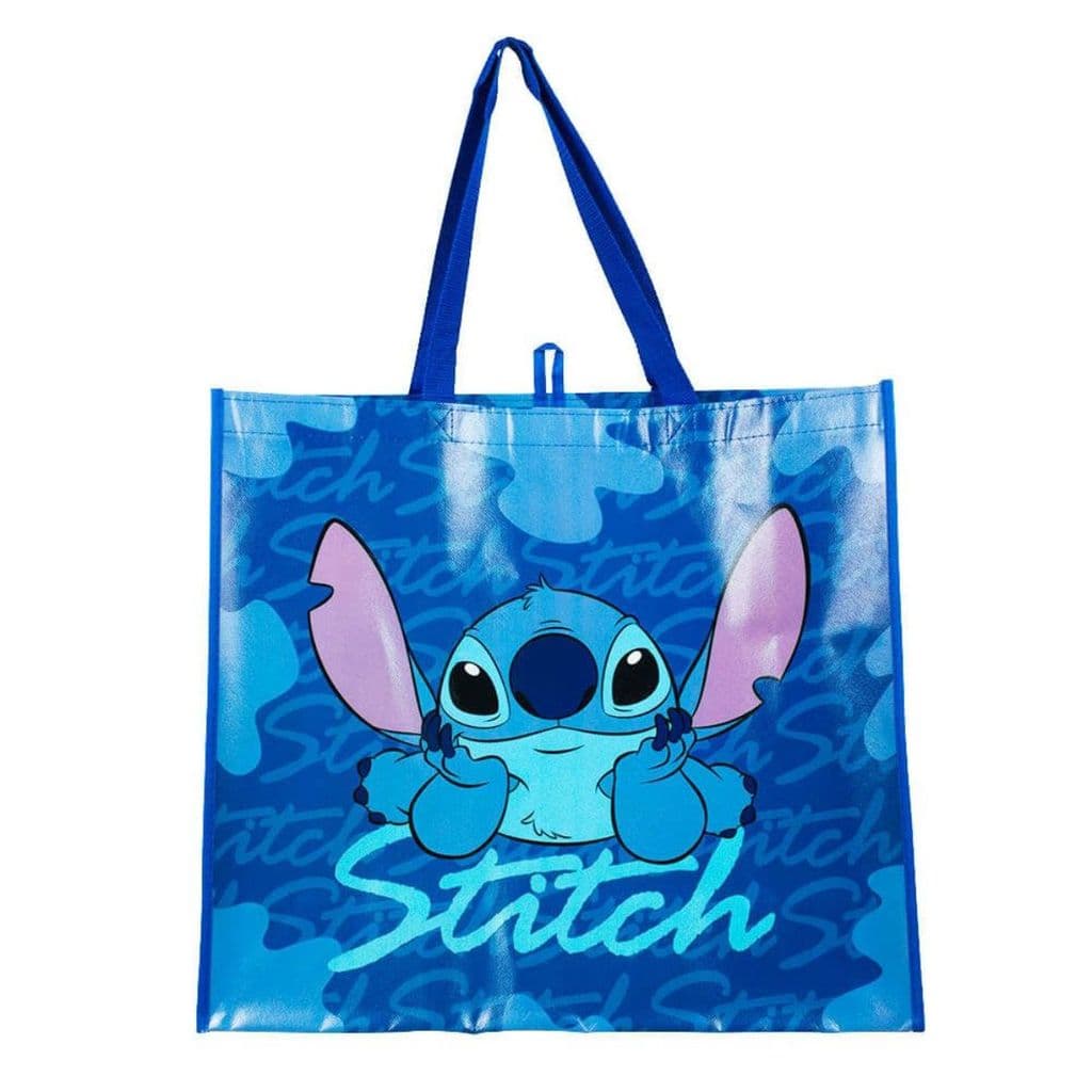 Sacola Feira Reutilizável Azul Escuro Stitch 44x49.5cm - Disney