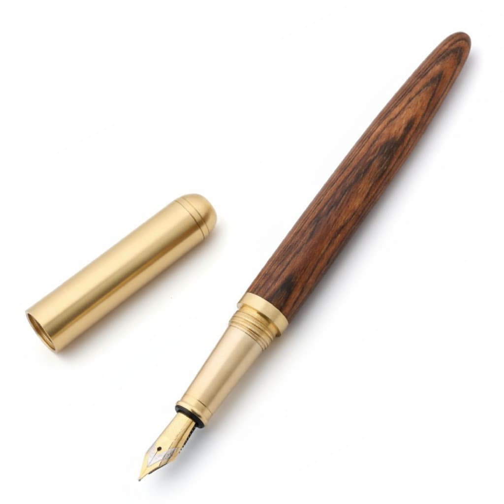 CANETA EXECUTIVA TINTEIRO PONTA PENA AMADEIRADO 0,5MM LUXO PRESENTE ELEGANTE