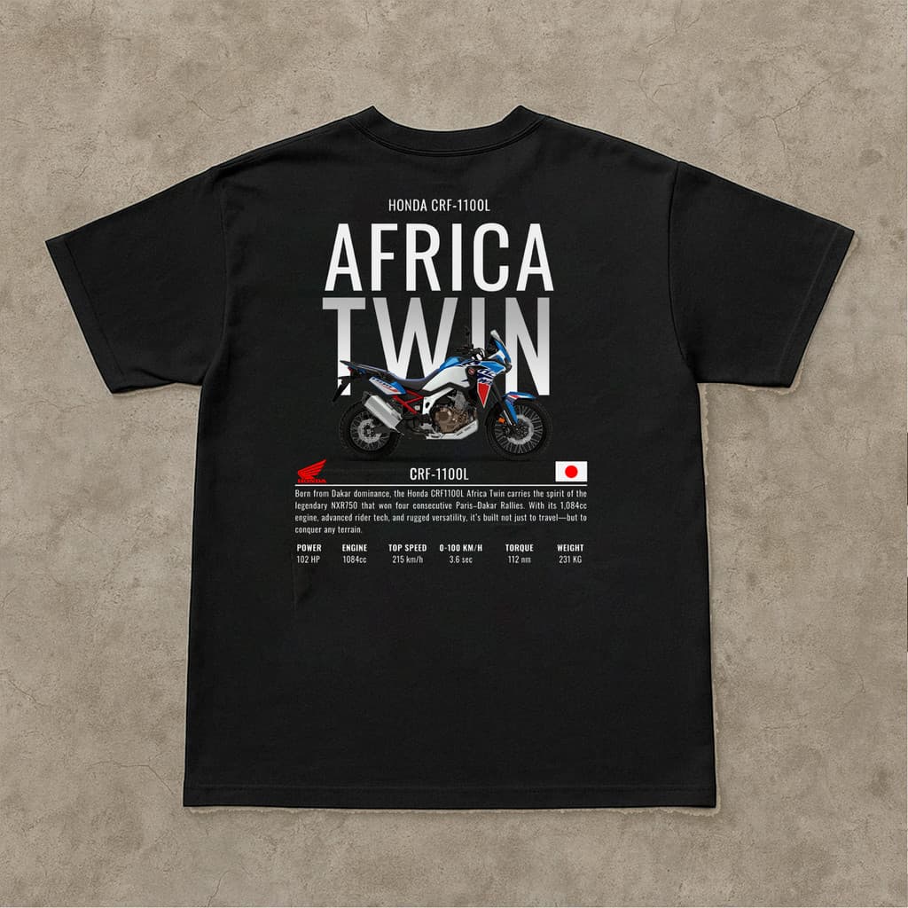 Camiseta Masculina Africa Twin Honda Moto Velocidade Blusa Puro Algodão