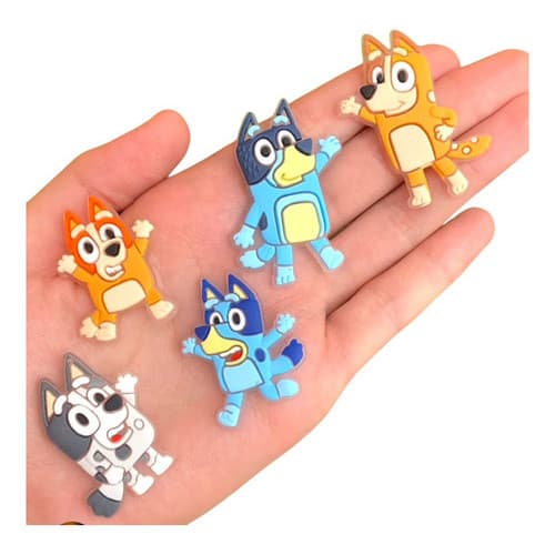 10 Apliques Emborrachados Bonecos Familia Bluey Bingo Chilli Bandit