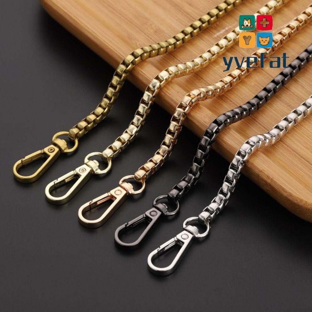 YVEFAT Bolsa Alças 40/60/90cm Acessórios Corrente De Metal Cinto Longa Com Contas