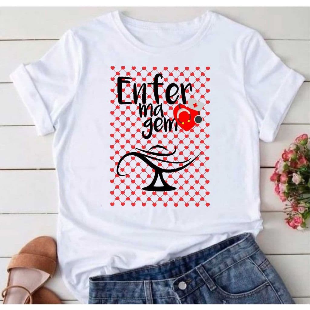 Camisa Tecnico de Enfermagem Enfermeira Enf Blusa 40 T-Shirt Camiseta  Blusa Feminina ou Masculina Unissex DR