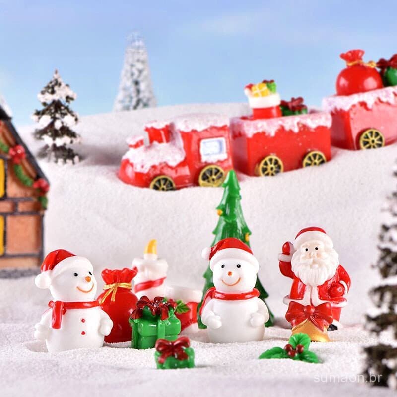 Decorações de Natal, enfeites de resina de boneco de neve e sino, suprimentos de decoração de feriado DIY