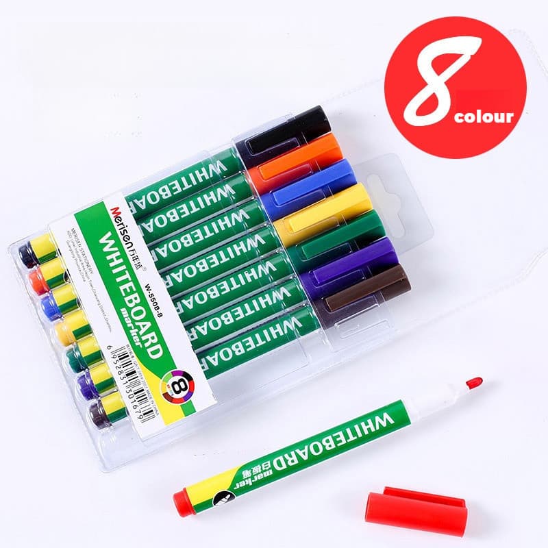 Conjunto de canetas para quadro branco, 8 cores, apagável, à base de água, caneta para escrita, crianças, Graffiti, escr
