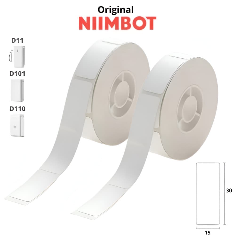 2 Rolos Papel Etiqueta Niimbot D110 D101 D11 15x30mm (390un)
