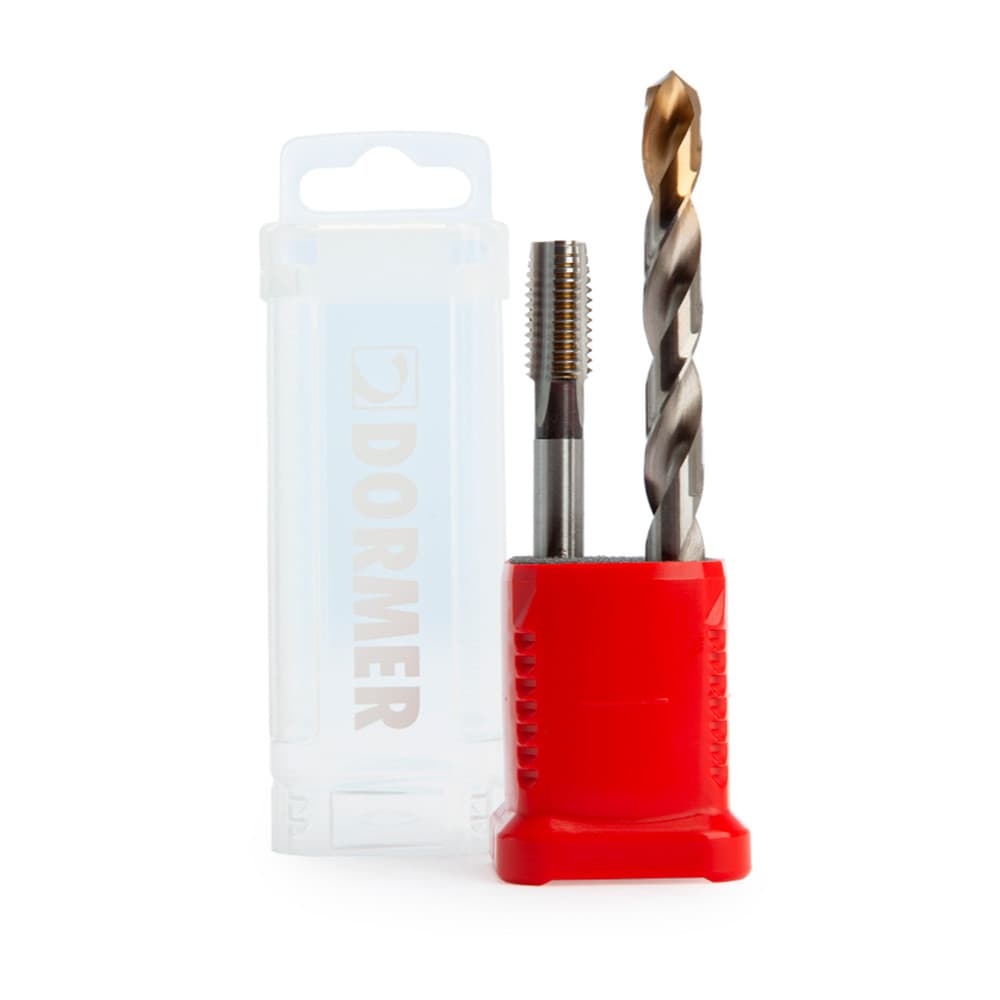 Jogo de Macho Manual HSS Canal Reto M12 x 1.75mm com Broca 10.20mm Pré-Furo Dormer DuoPack L000E500M12NO2XA002