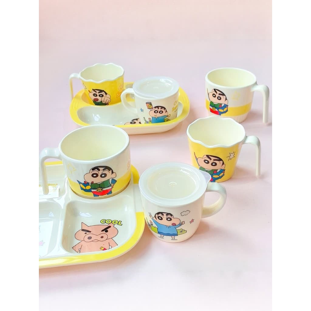 Wuhe copo de água infantil lápis Shin-Chan bonito dos desenhos animados bonito especial copo de leite bebê bucal copo be