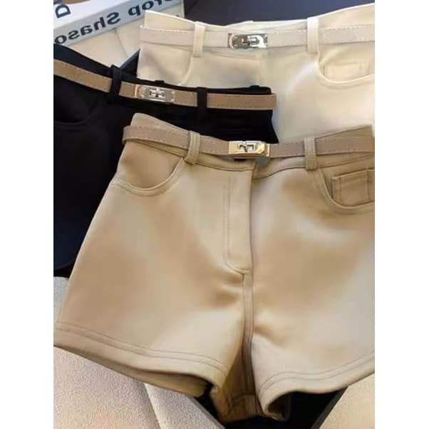 Estilo de dinheiro antigo cáqui terno calças casuais Shorts de fundo puro desejo feminino menina quente pequeno High-End