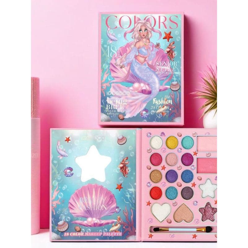 Paleta de sombras coloridas, 18 cores, Blush, batom, lantejoulas, integrado, perolado, fosco, paleta de sombras para maq