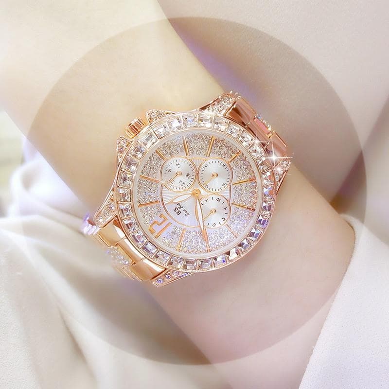 Swiss genuíno marca famosa totalmente automático senhoras relógio diamante-cravejado à prova dwaterproof água luz luxo g