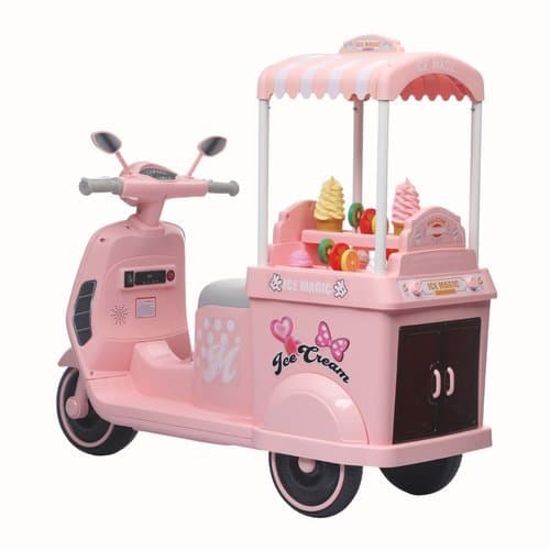 Moto Eletrica Infantil Bateria 12v Divertida Segura Passeio Infantil Rosa