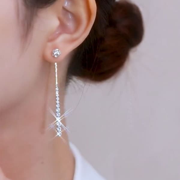 | kit brinco aço inoxidável | 【cartelas de brincos feminino】 ♂Estilo elegante cravejado de diamantes dois usos brincos d